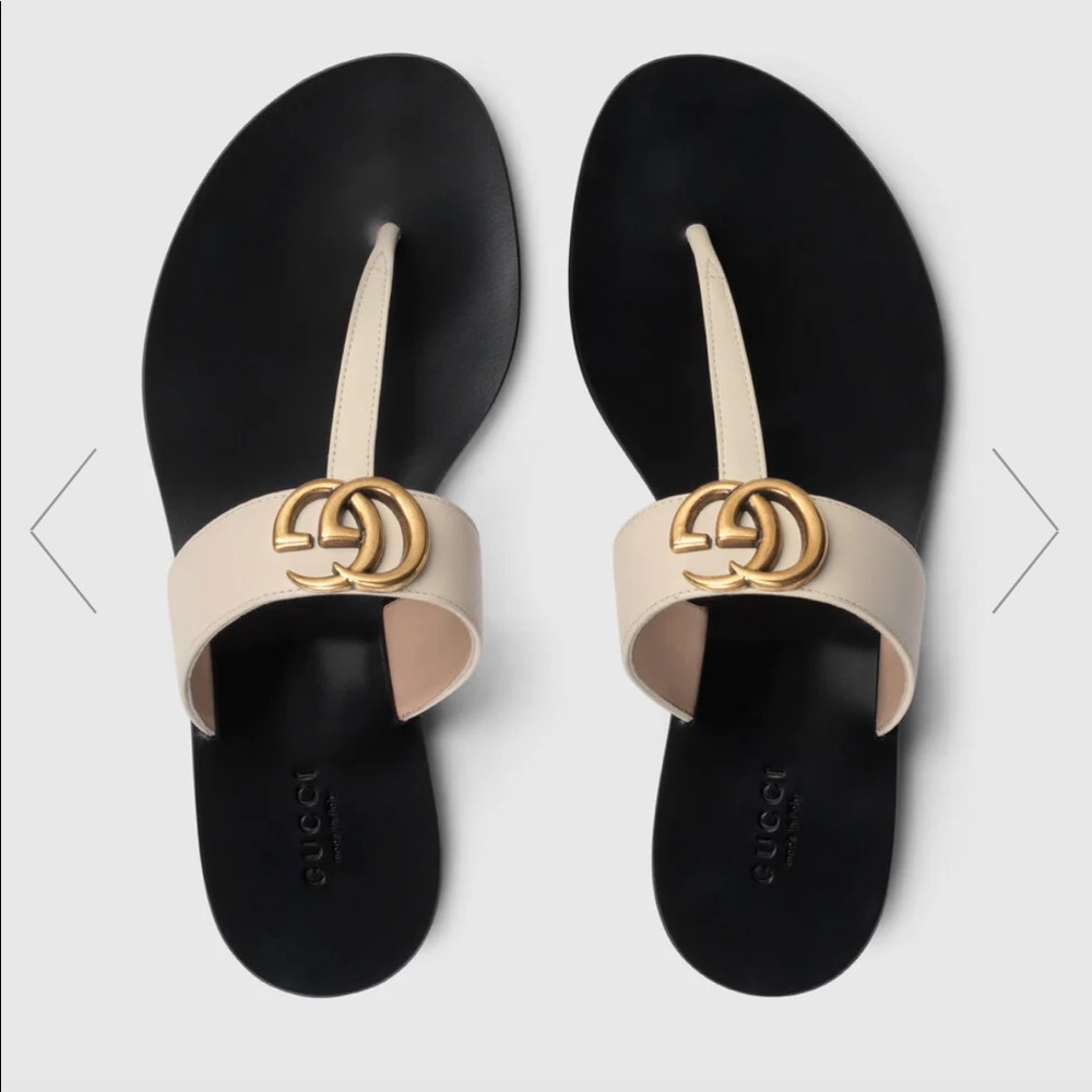 Gucci leather Marmont flats cream size 7US / 37 eur